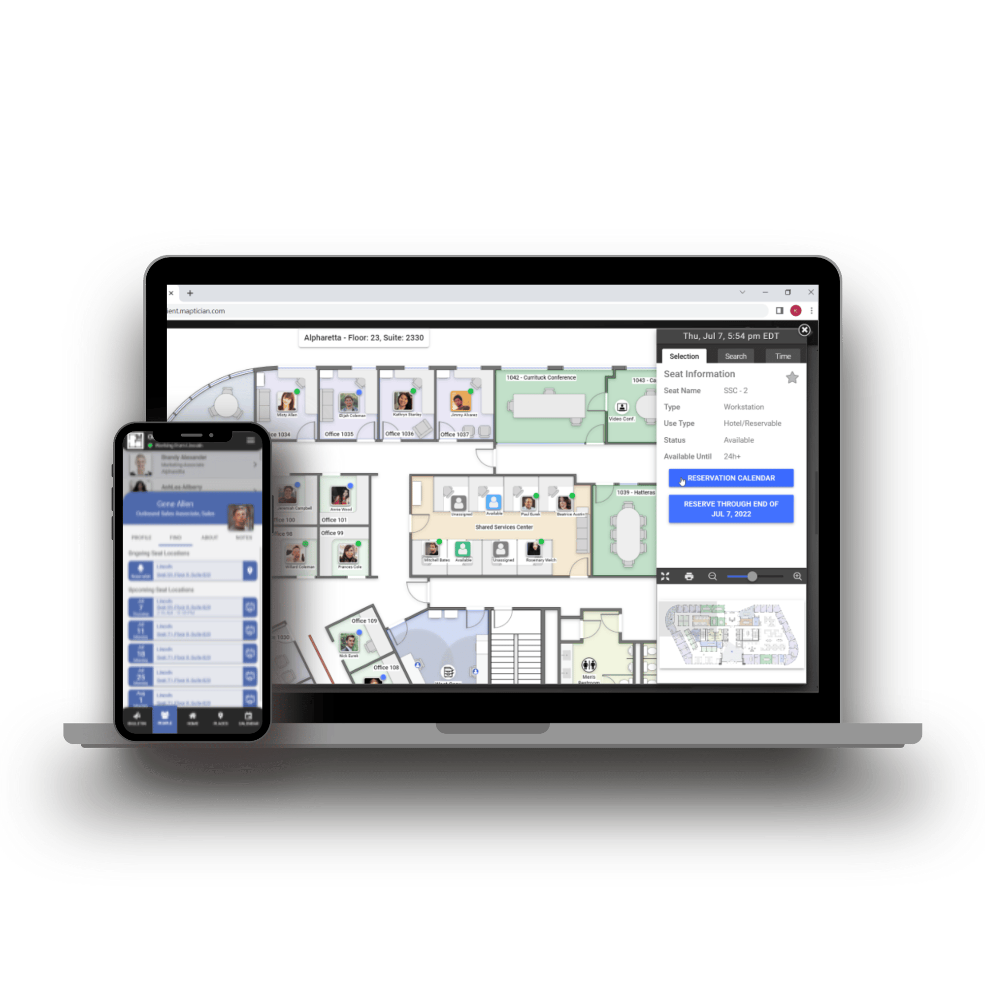Maptician-Office Hoteling-Desk Reservation Laptop & iPhone (1)