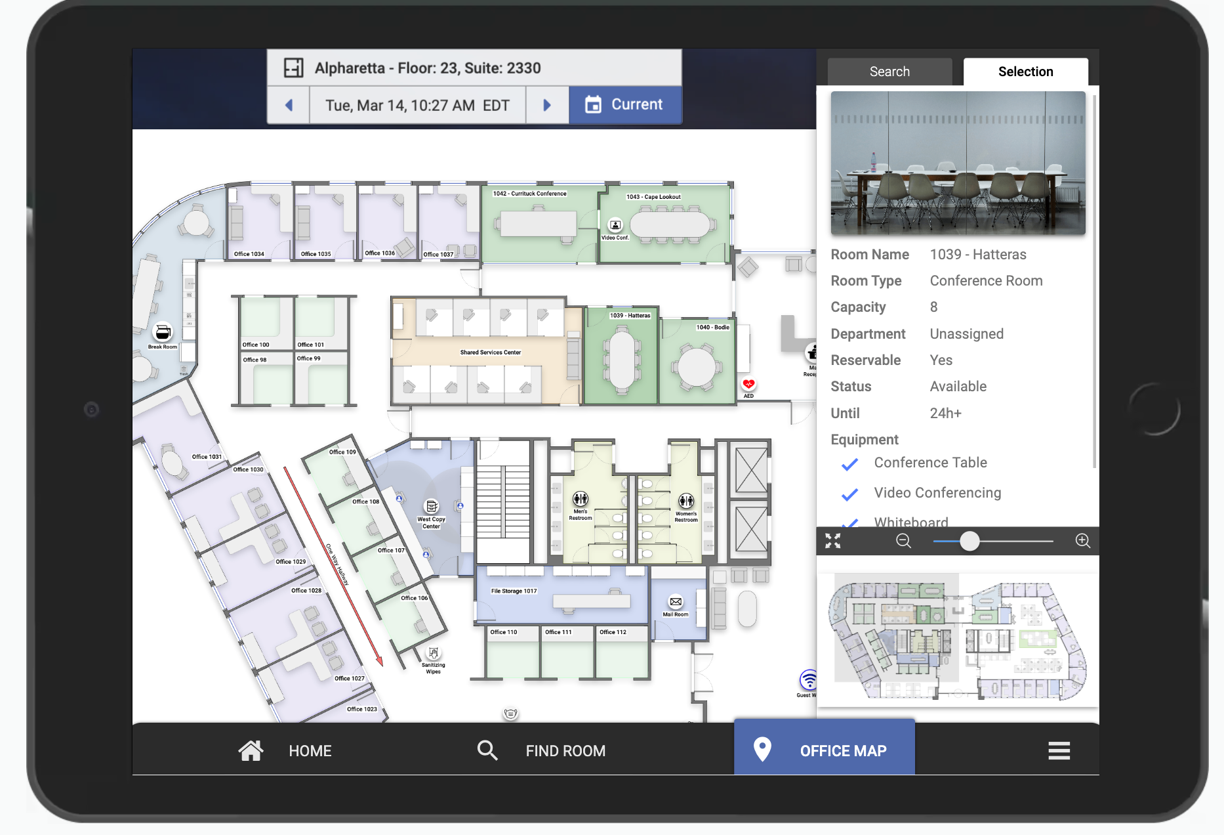 Live Map View Conference Room Signage